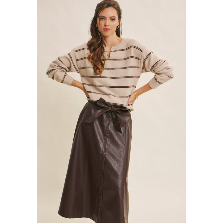 Eco-Conscious Stripe Oversized Easy Favorite Sweater Top