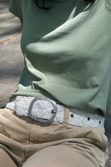 Wandering Clouds Embroidered Wool Belt