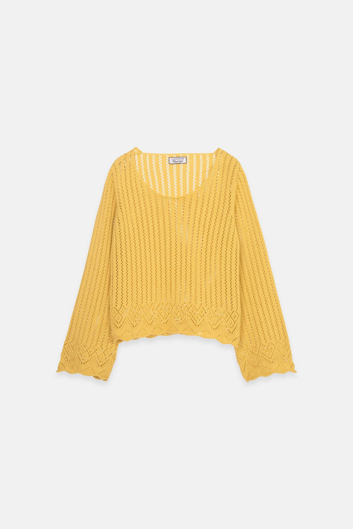 Structured Knit Sweater - Goldenrod
