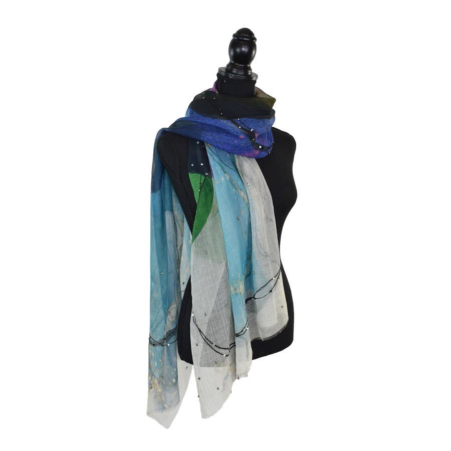 River Handmade Embroidered Shawl Scarf
