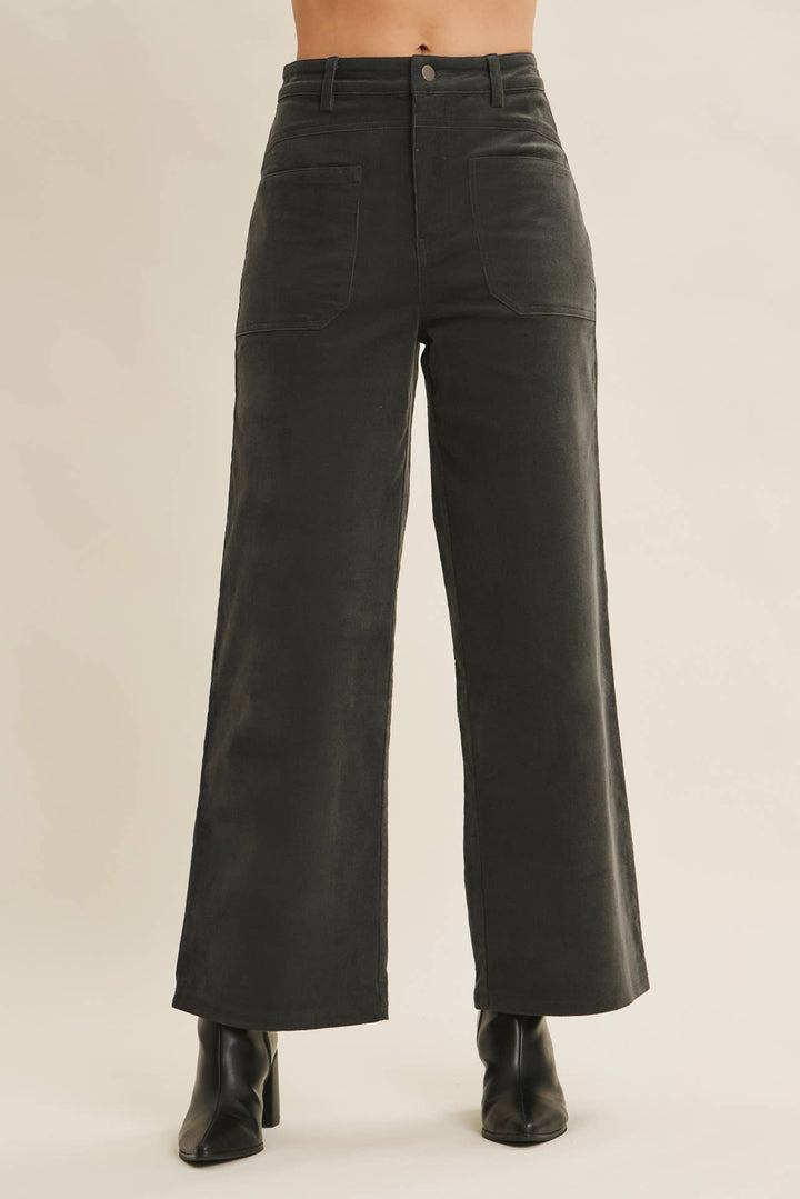 Essential Cozy Chic Corduroy Wide-Leg Pants