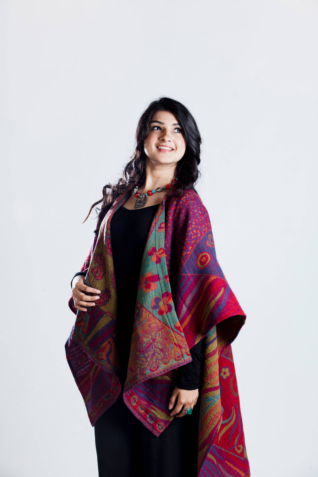 Poncho Cape~Fuchsia