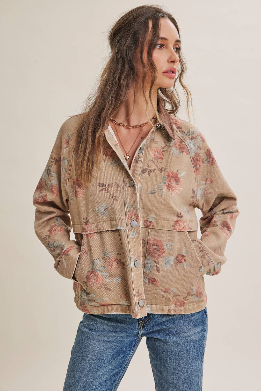 Wild Rose Afternoon Vintage Garment Washed Twill Jacket