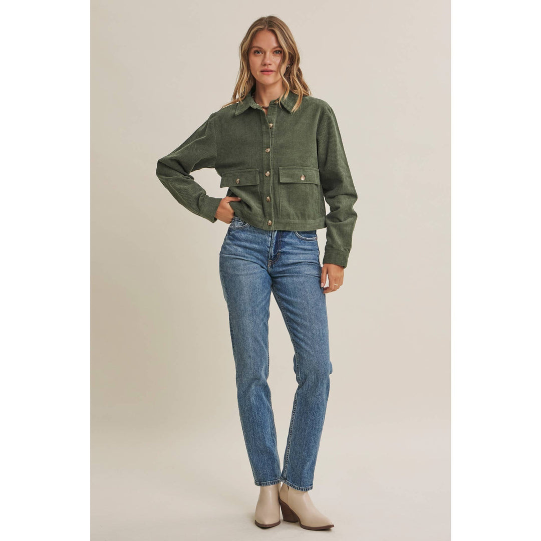 The Weekend Escape Cotton Corduroy Cropped Jacket