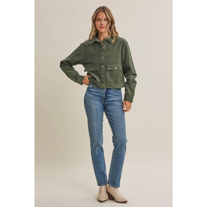 The Weekend Escape Cotton Corduroy Cropped Jacket