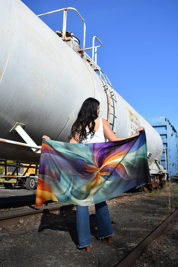 Treviso Colorful Abstract Swirl Scarf