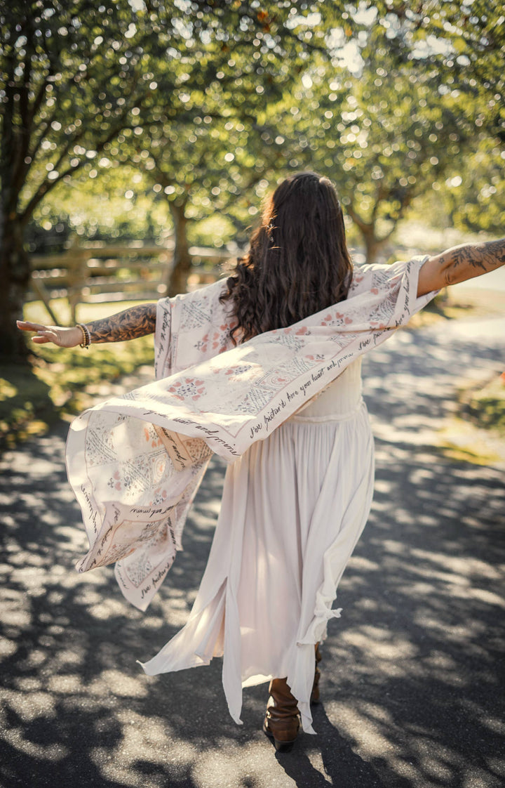 Love Story Bohemian Goddess Starduster Kimono w/ Valentine