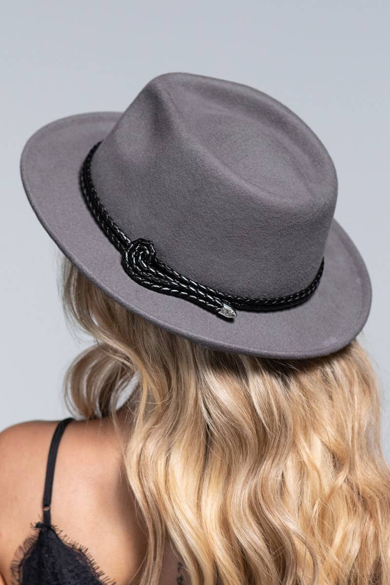 100 Percent Wool Knotted Double Braided Fedora