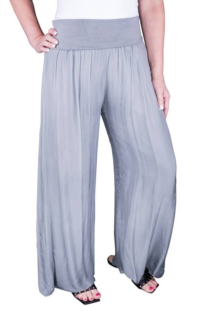 Mercedes Foldover Waist Silk Pant