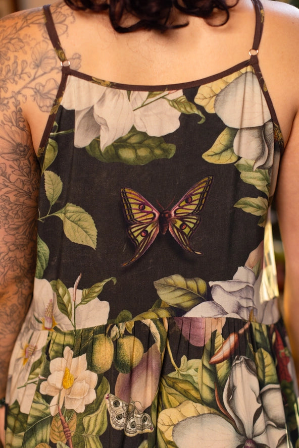 Fleur De Lune Bohéme Long Maxi Slip Dress w/ Florals & Bees