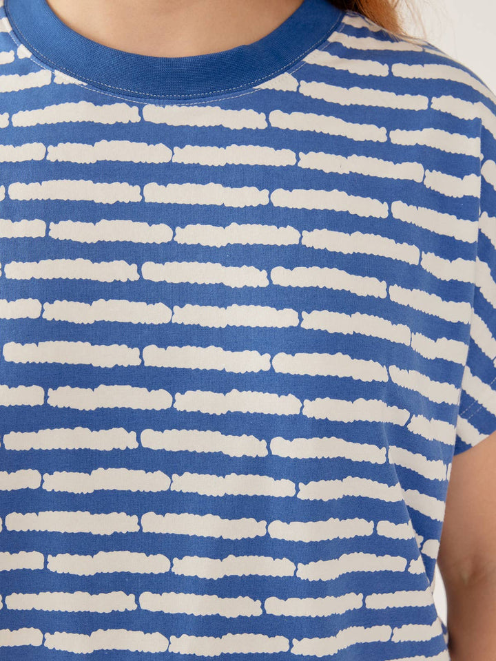 Caitlin Top Cobalt Split Stripe