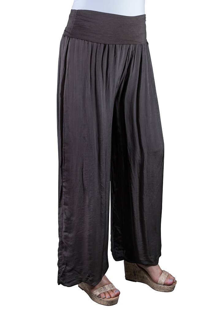 Mercedes Foldover Waist Silk Pant