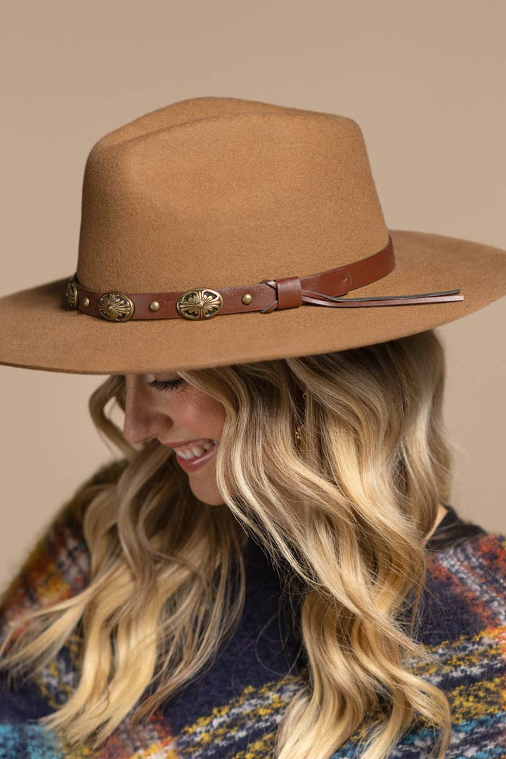 100 Percent Wool Western Concho Panama Hat