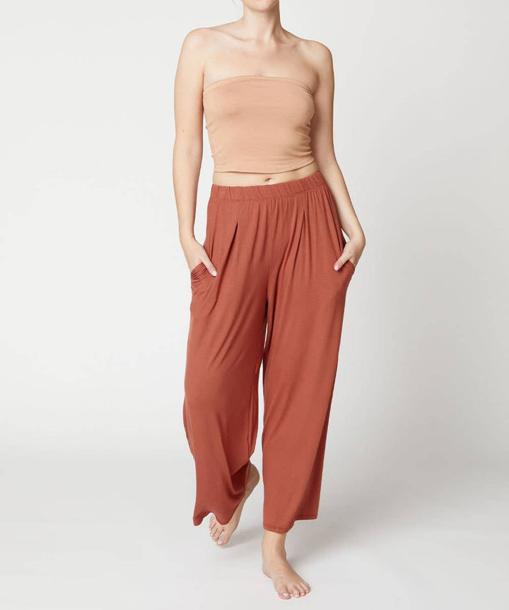 Bamboo Ankle Length Wide Pants