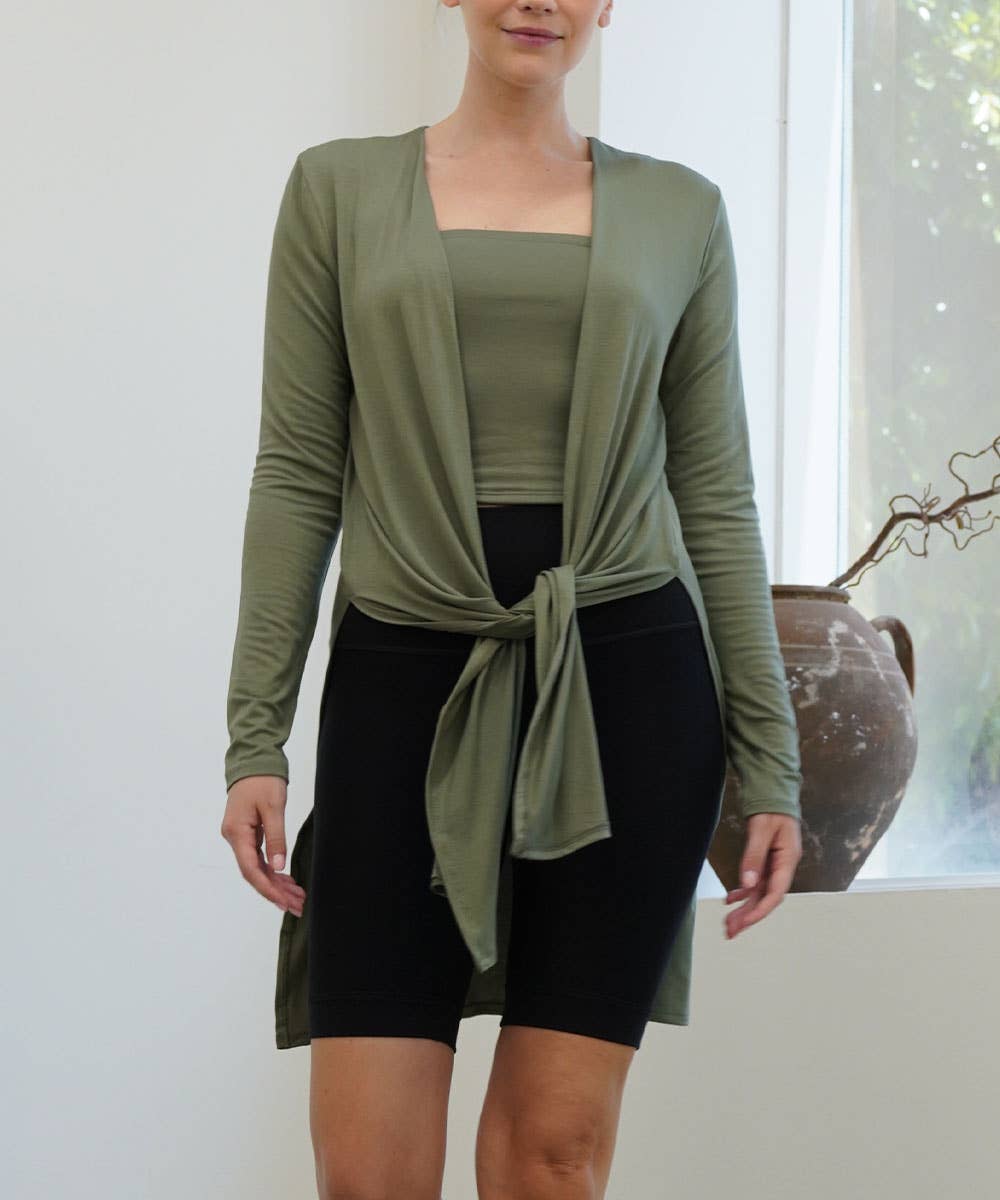 Bamboo Long Open Cardigan