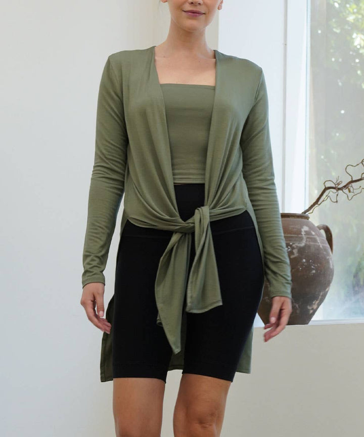 Bamboo Long Open Cardigan