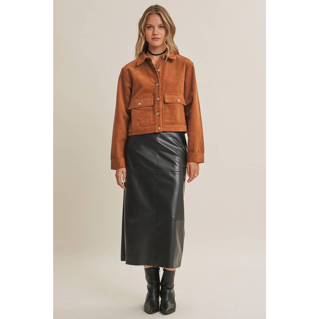 The Weekend Escape Cotton Corduroy Cropped Jacket