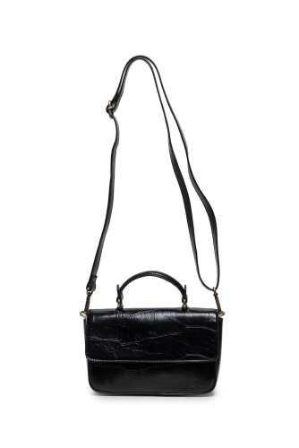 Wilma Faux Croc Mini Flap Top Handle Crossbody