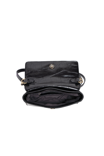 Wilma Faux Croc Mini Flap Top Handle Crossbody