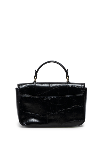 Wilma Faux Croc Mini Flap Top Handle Crossbody