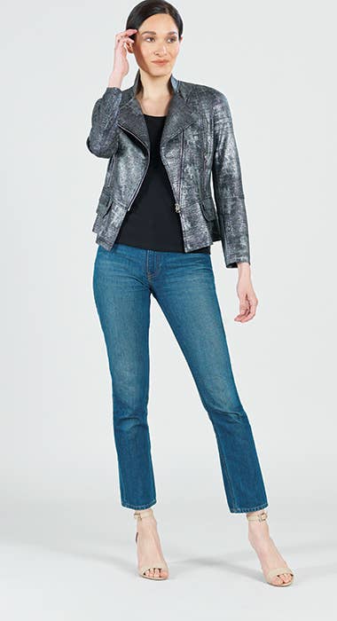 Metallic Liquid Leather Jacket