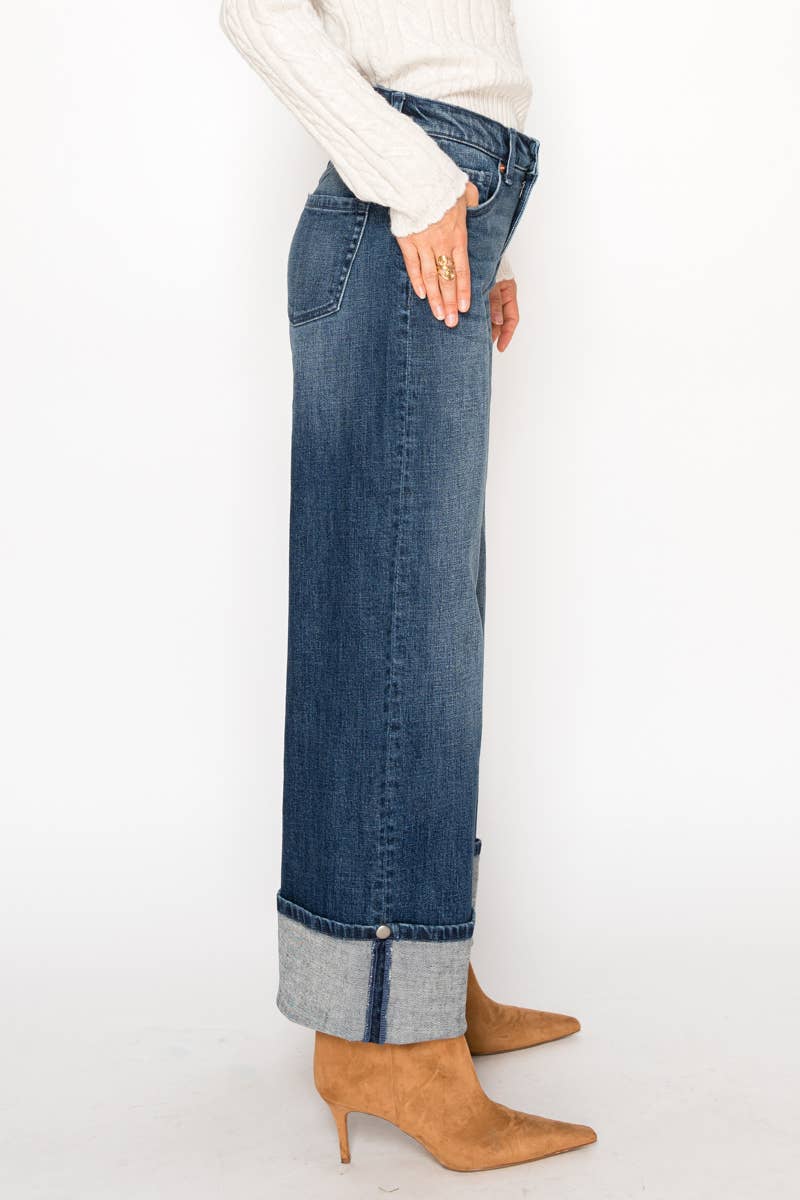Inseam Transfer Tummy Control High Rise A-Wide Jeans