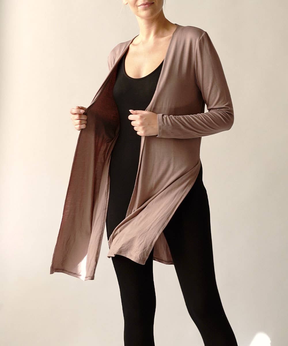 Bamboo Long Open Cardigan