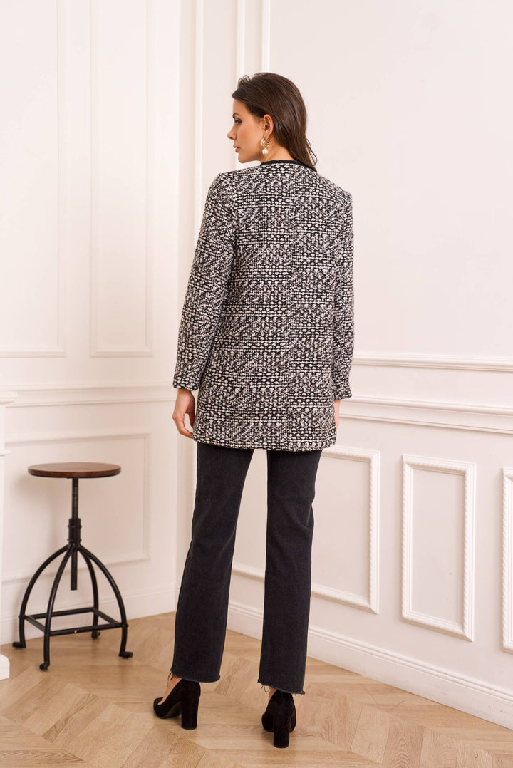 Mid-length Jacket in Mottled Tweed