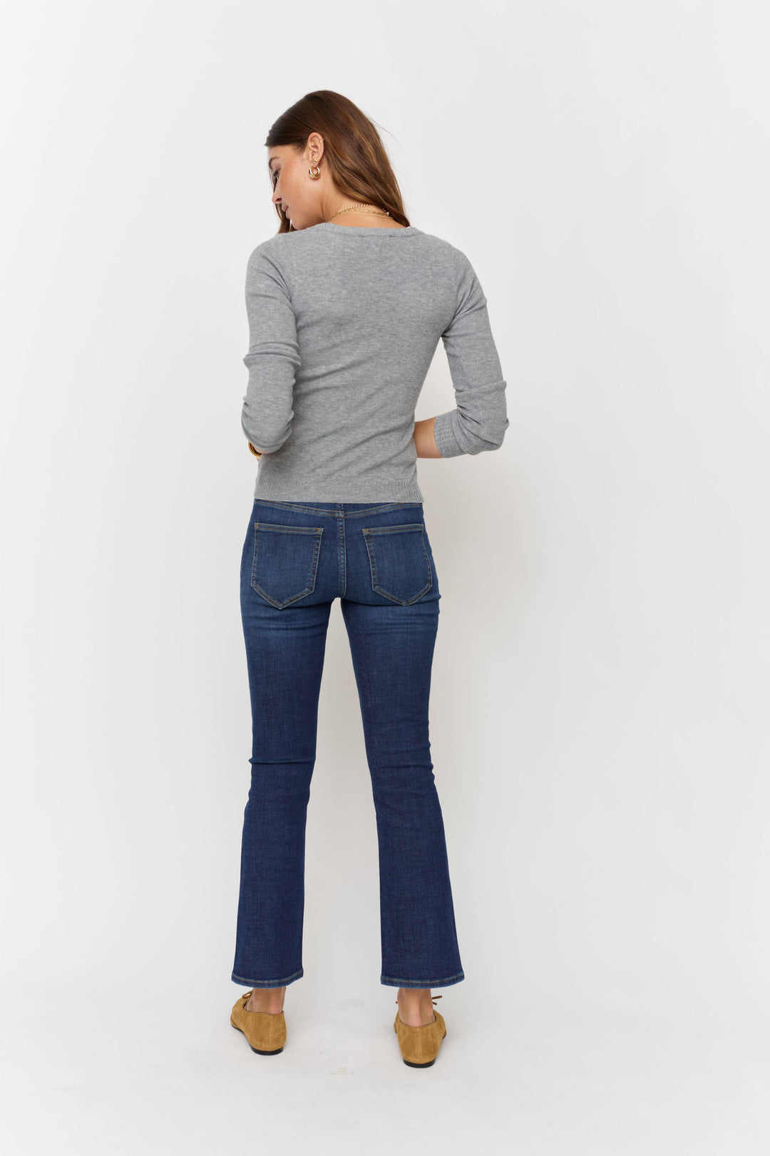 Palmer Mid Rise Ankle Kick Flare, Sculpt+ Dark Worn