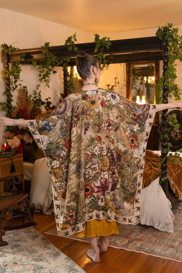 Golden Hour Goddess Duster Kimono w/ Floral Print
