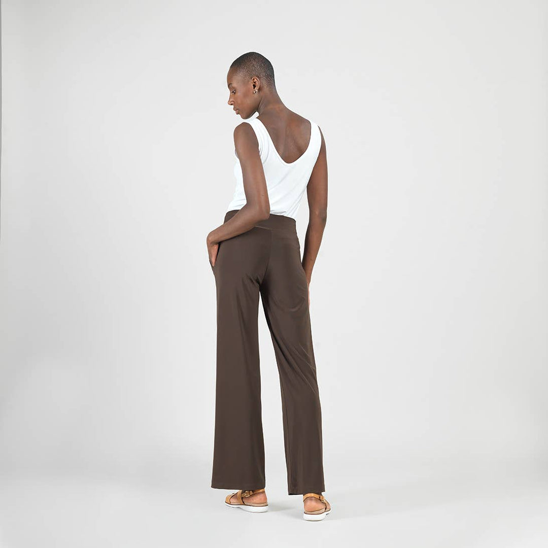 Wide Leg Pocket Pant: Brown