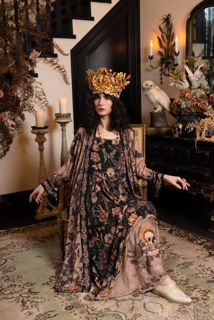 Momento Bohéme Long Maxi Slip Dress w/ Starling & Skull