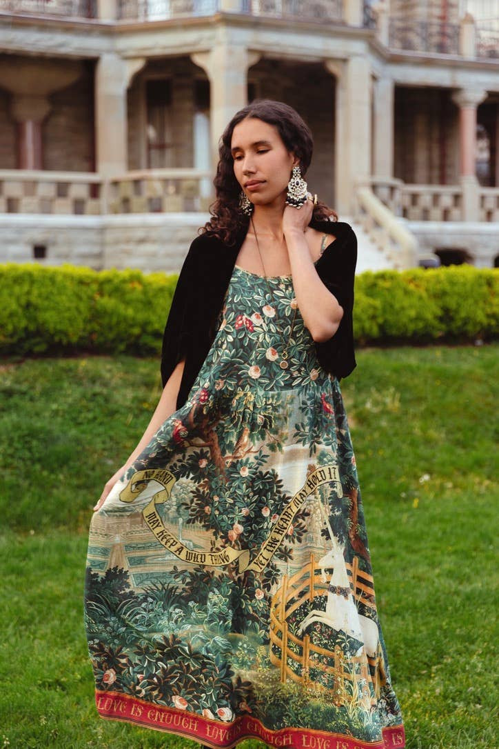 Wildheart Bohéme Long Maxi Slip Dress w/ Unicorn & Castle