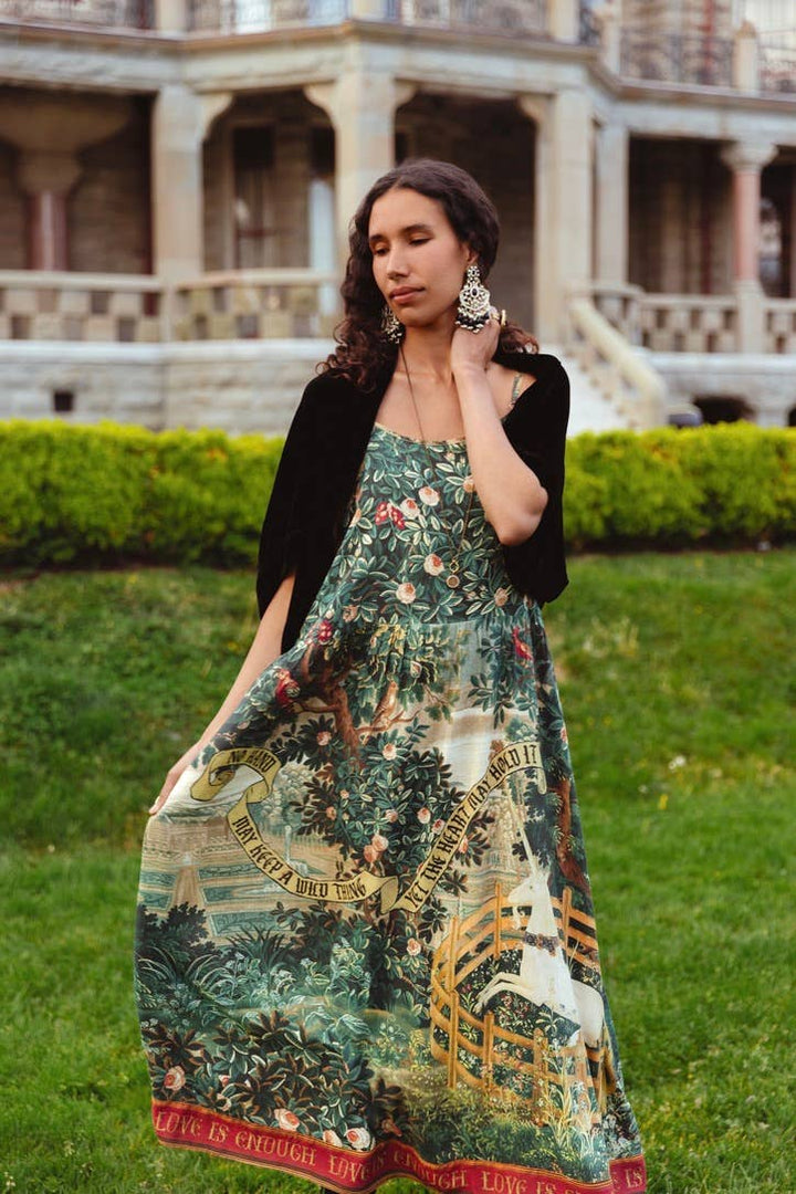 Wildheart Bohéme Long Maxi Slip Dress w/ Unicorn & Castle