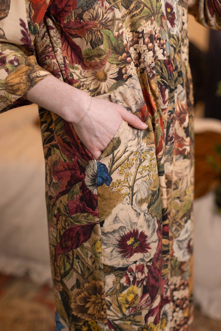 Golden Hour Artist Dress Tunic w/ Pockets & Floral Print