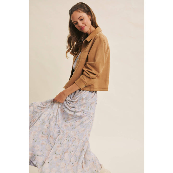 Versatile Luxe Stretchy Suede Jacket with Statement Pockets