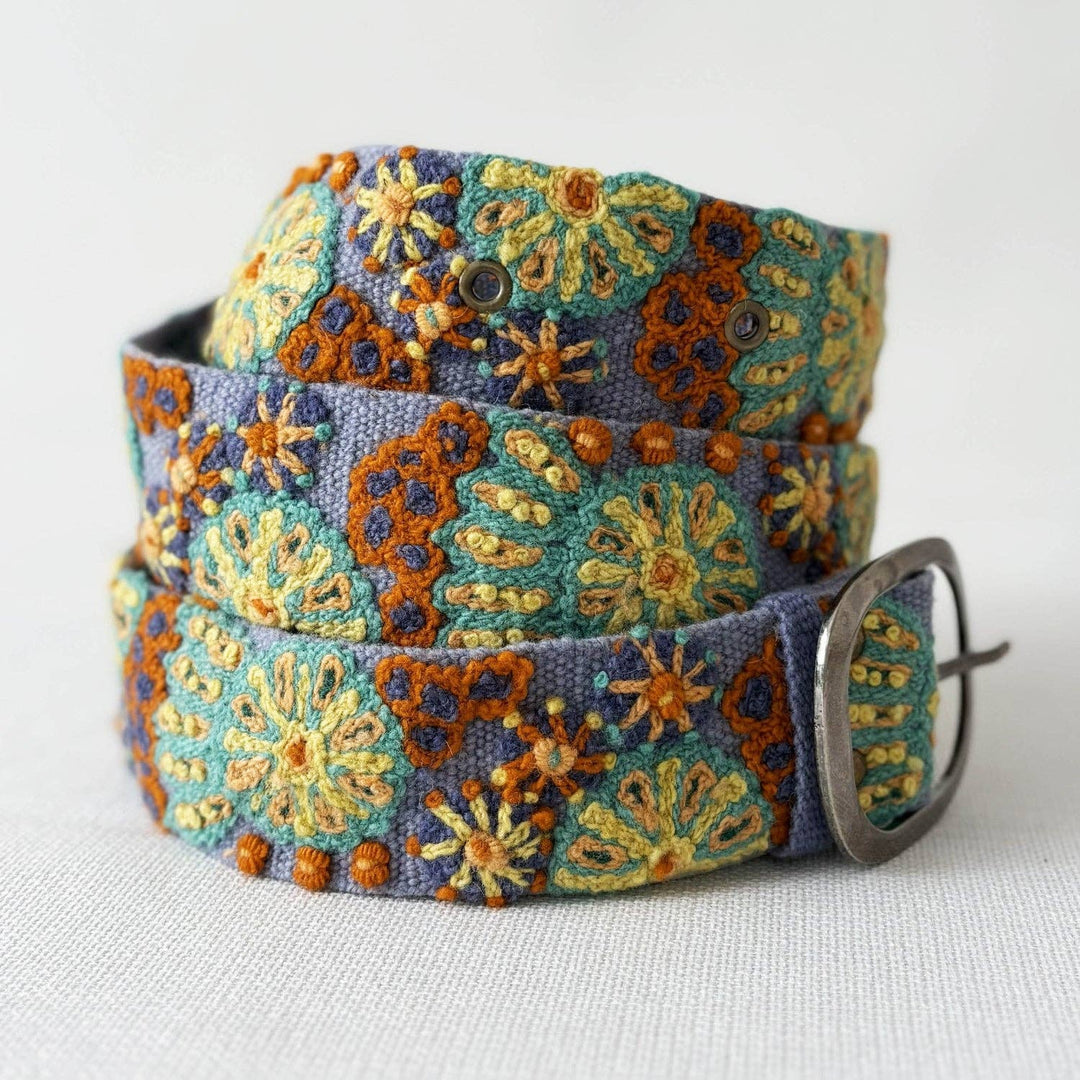 Cool Breeze Embroidered Wool Belt