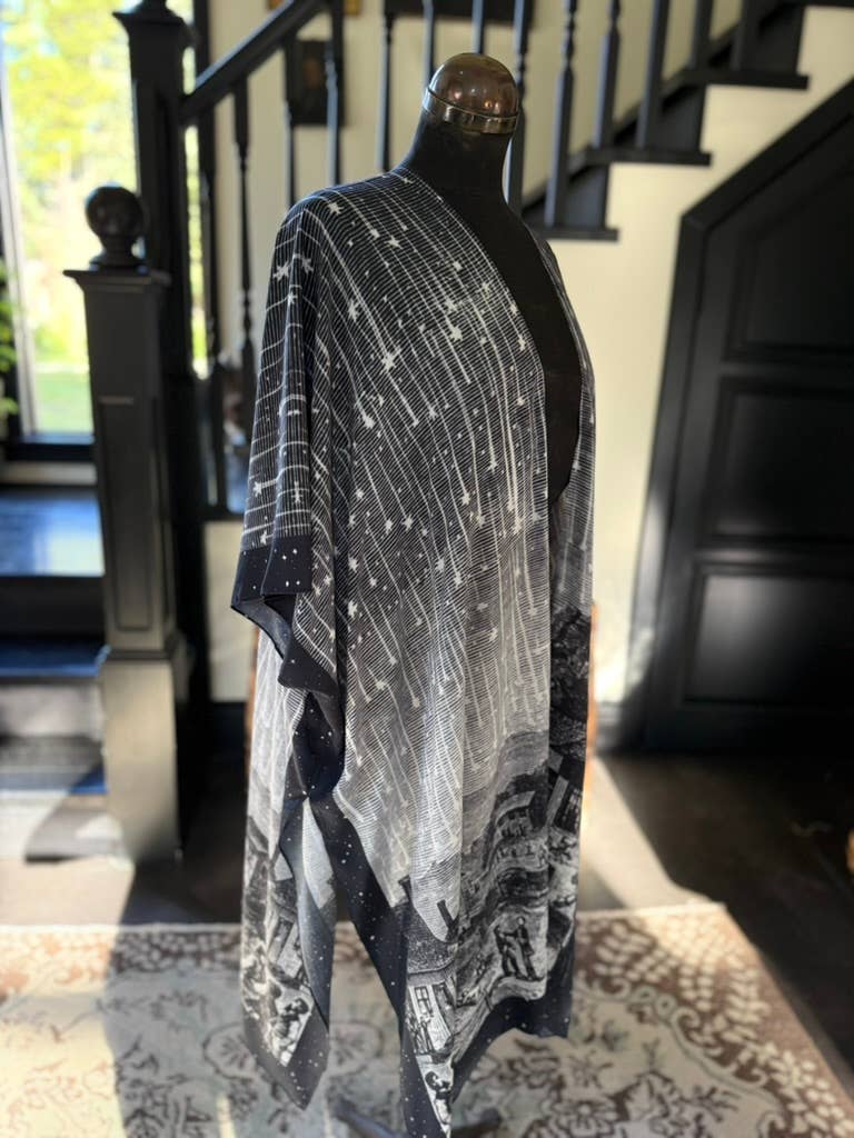 The Stargazer Goddess Duster Kimono w/ Celestial Print
