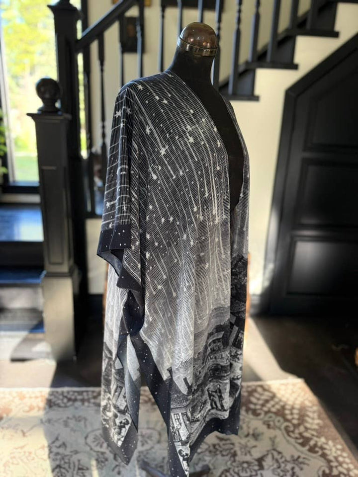 The Stargazer Goddess Duster Kimono w/ Celestial Print