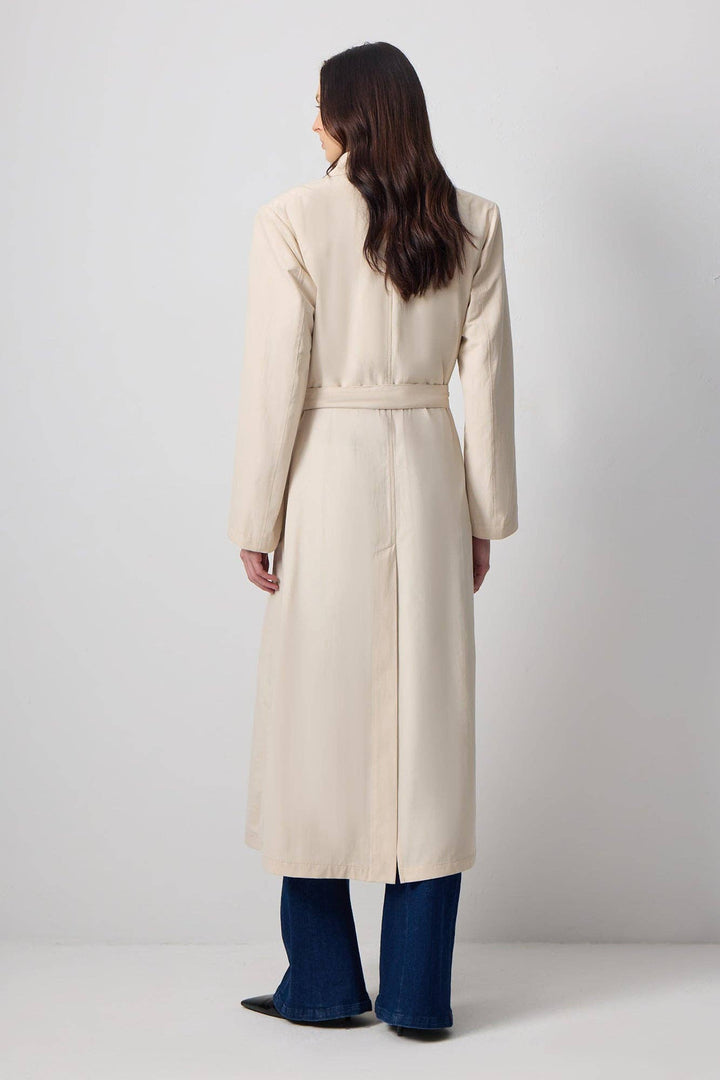 Belted Oversized Trench Coat - Cotton Blend