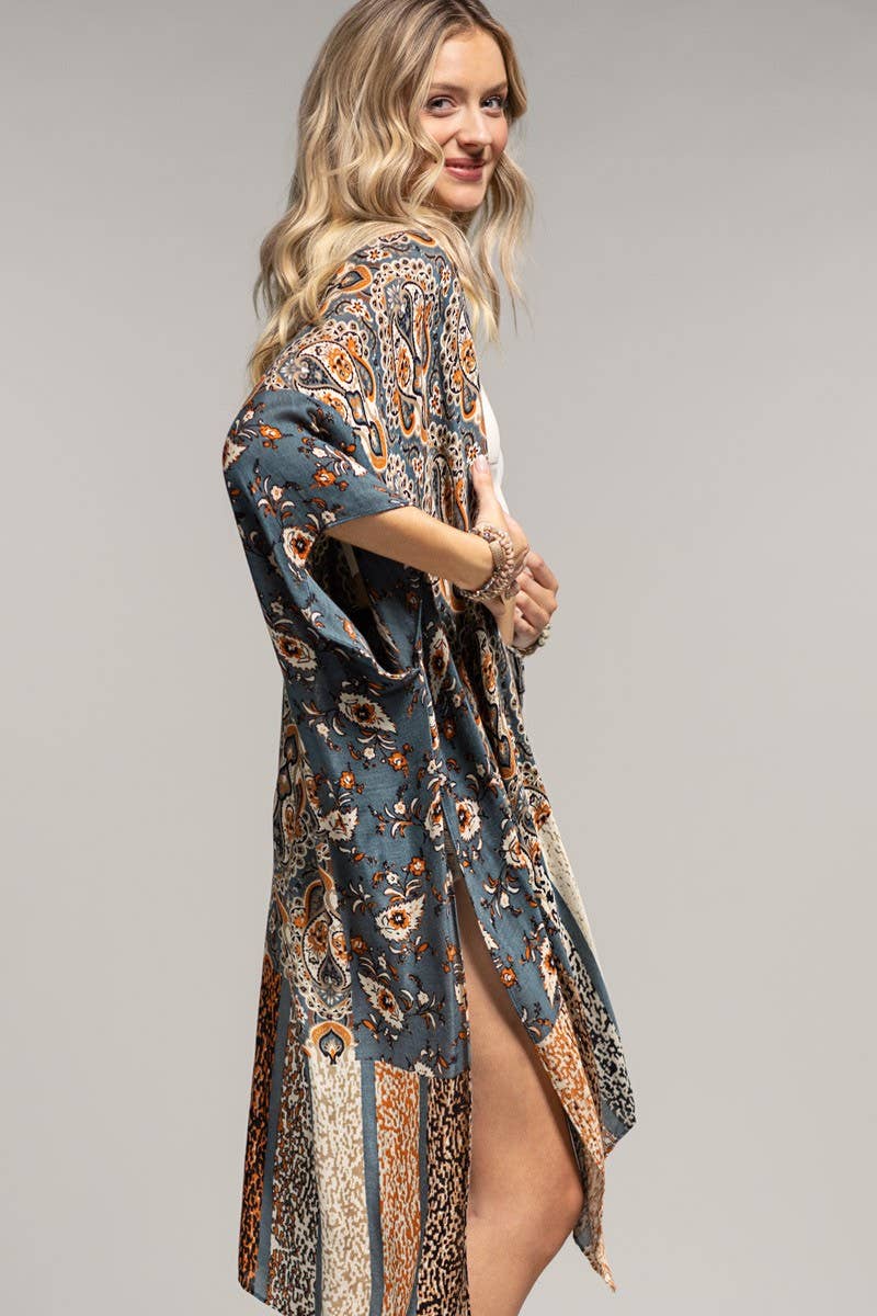 Vintage Inspired Paisley Kimono