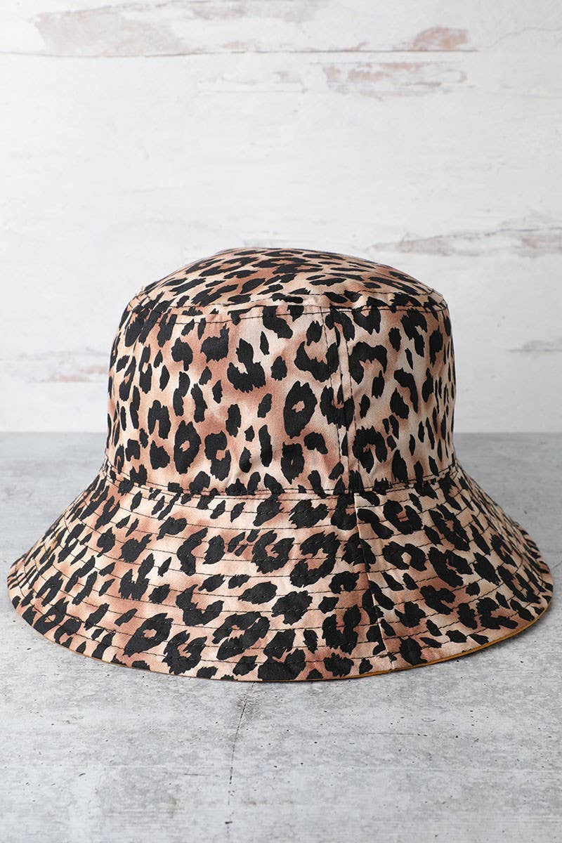 Leopard Pattern Reversible Bucket Hat