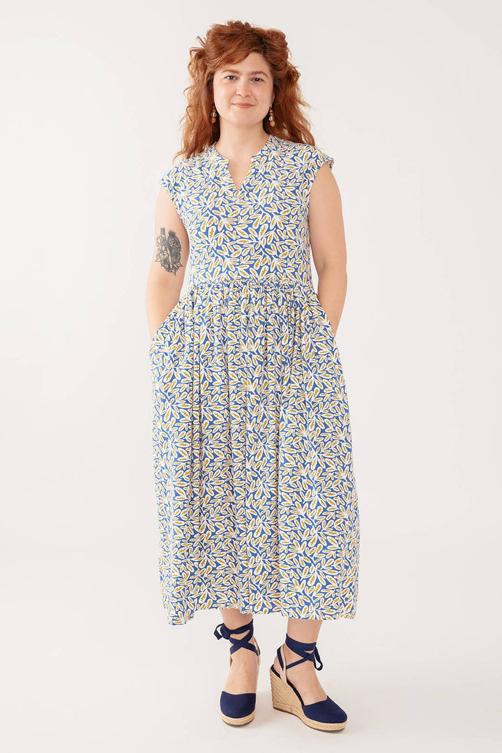 Claudia Dress Fern Beats Blue