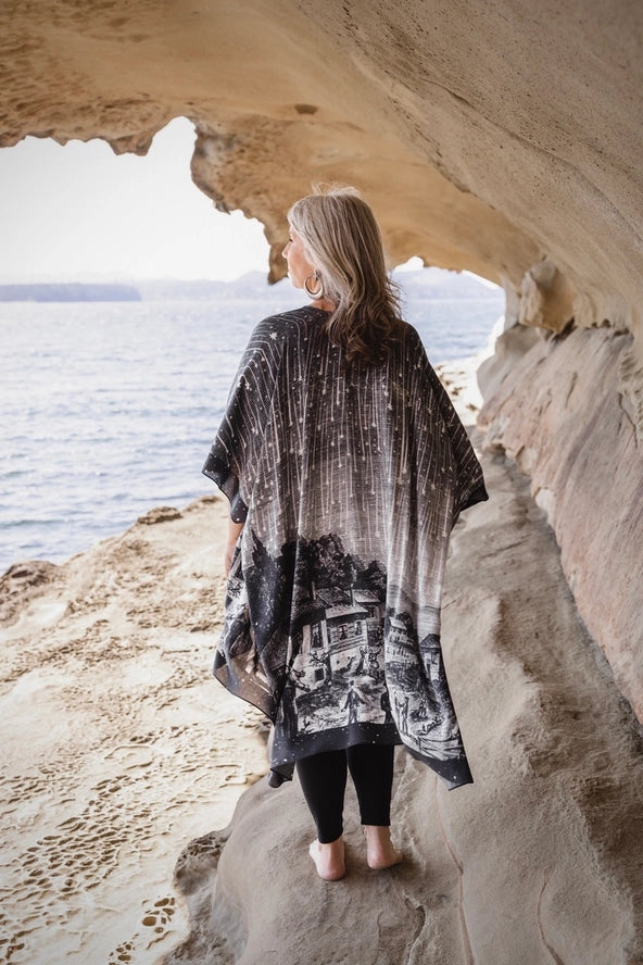 The Stargazer Goddess Duster Kimono w/ Celestial Print