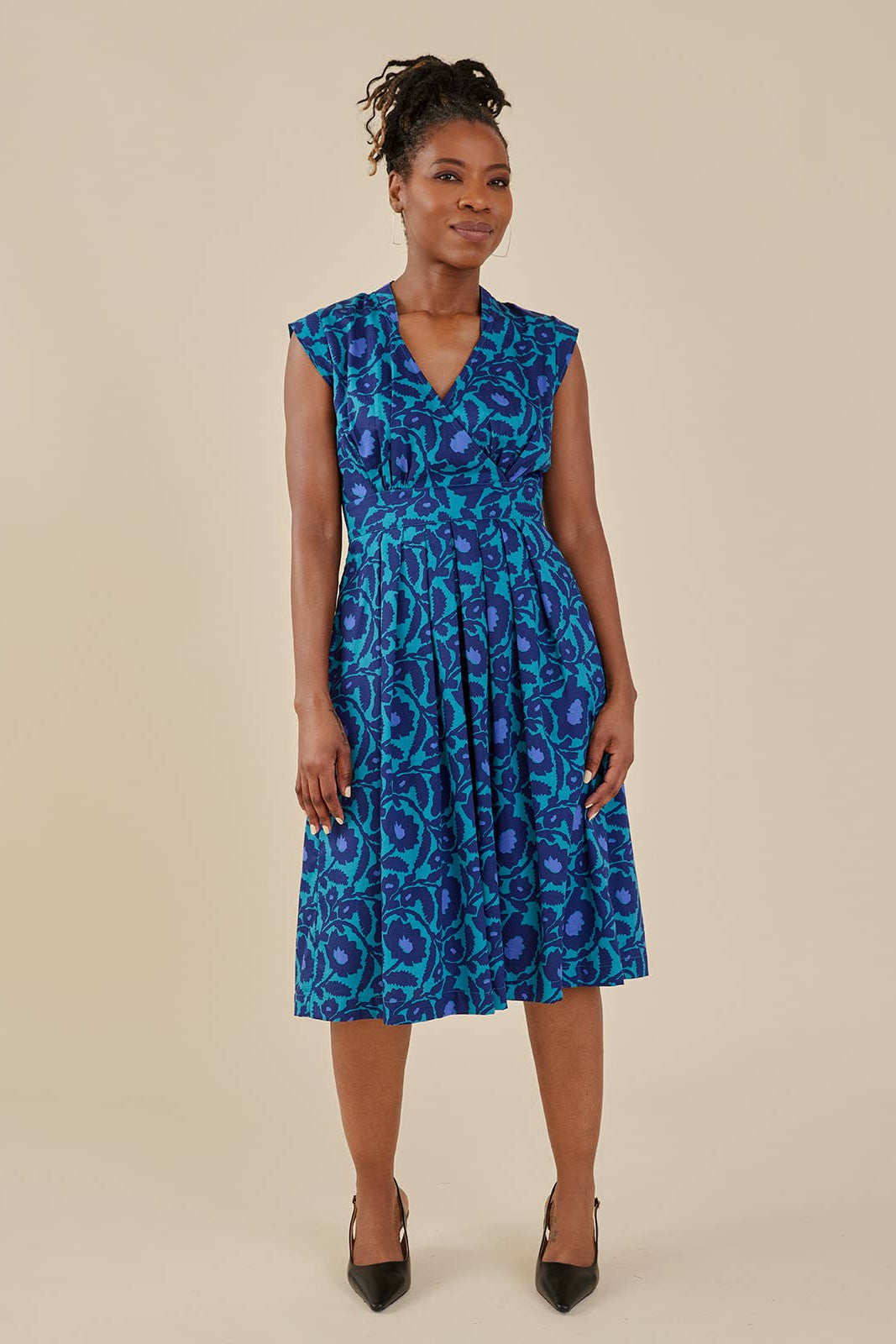 Lucille Dress Deep Teal Floral