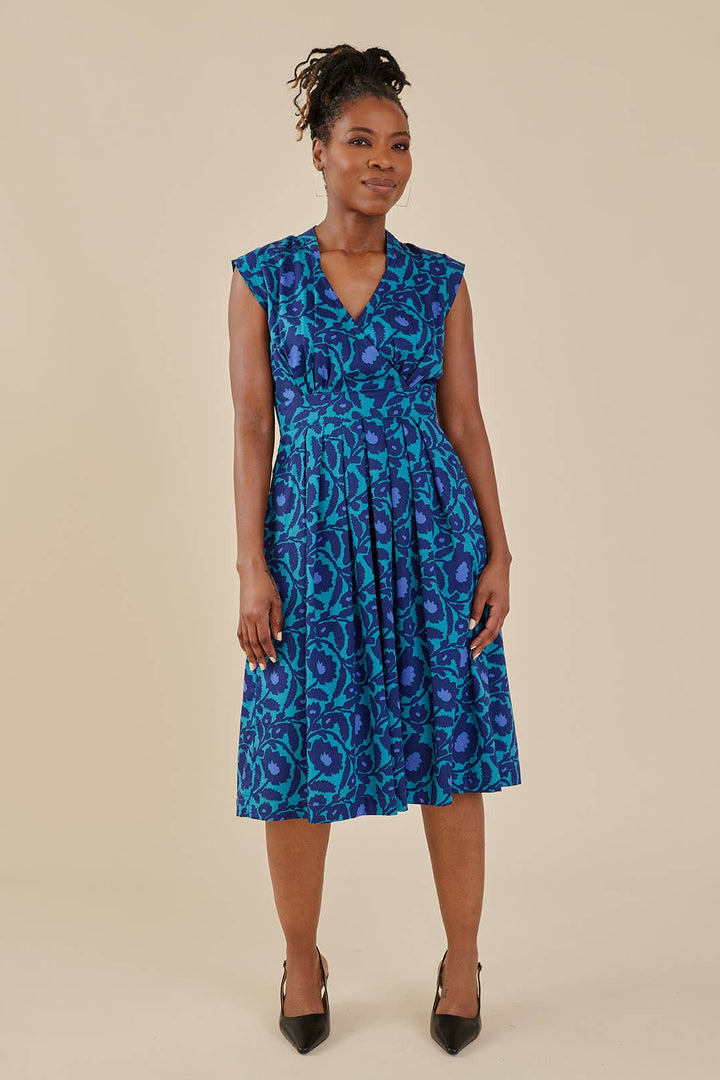 Lucille Dress Deep Teal Floral