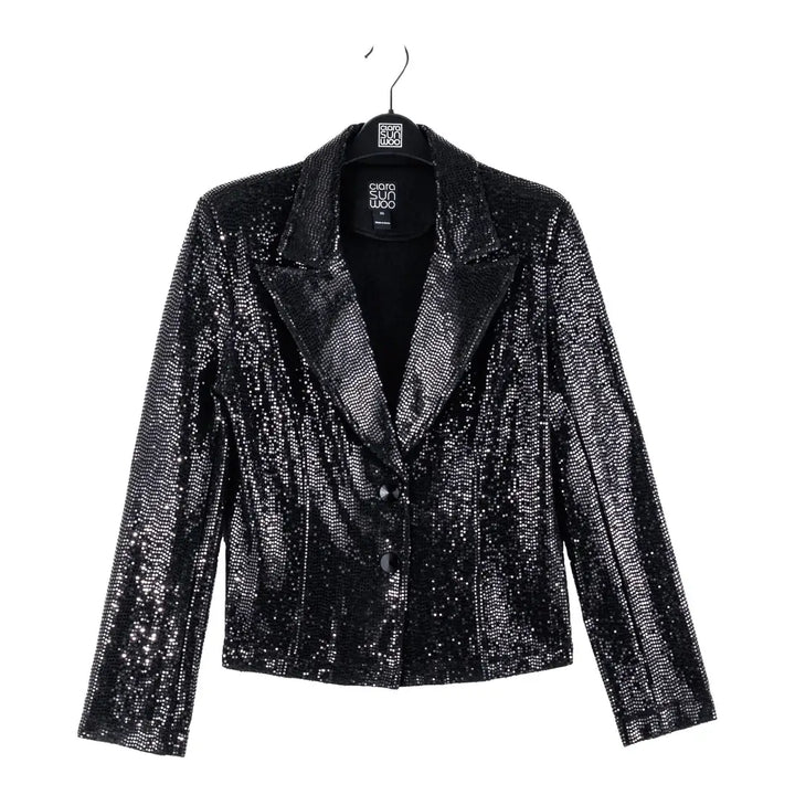 Sequin Knit - Modern Button Blazer