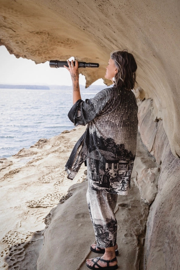 The Stargazer Matineé Duster (mid-length) w/ Celestial Print