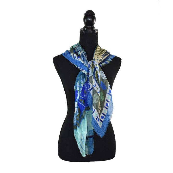Levinson Tropical Leaf Square Scarf