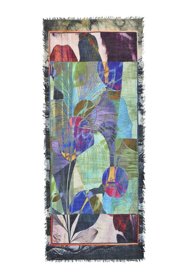 Langley Artful Floral Wool Scarf